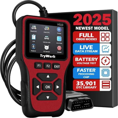 Vista 10 de Escáner de Diagnóstico OBD2, Lector de Códigos del Motor con Búsqueda de 35901 DTC, Modo 6 y 8, Preparación I/M para Todos los Autos OBDII desde