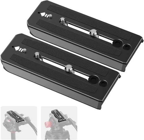 Vista 9 de Neewer 501PL - Placa de liberación rápida para trípode con cabezal fluido, compatible con Manfrotto MVH500AH MVH502AH, placa de montaje de cámara