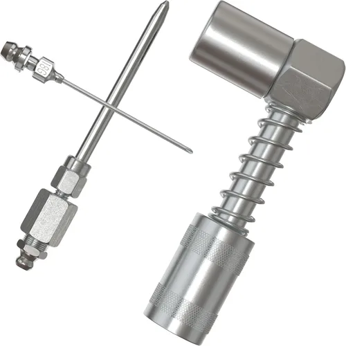 Vista 9 de UTOOL Kit de accesorios para pistola de engrase, acoplador de doble mango con limpiador de ajuste Zerk, roscas NPT de 1/8, accesorios Zerk fáciles