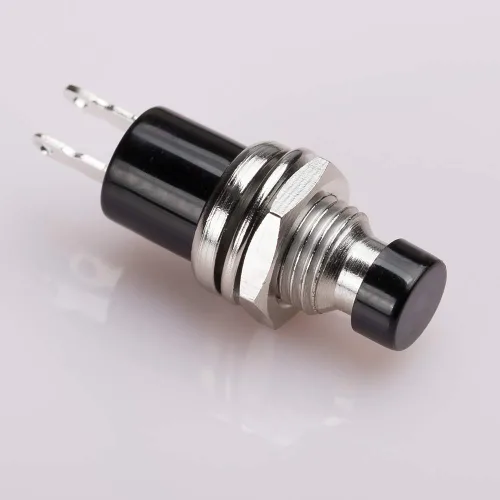 Vista 5 de Clyxgs Interruptor de botón momentáneo, SPST Interruptor NC cerrado normal de 2 pines Mini Micro 1A 250V AC Negro+Tapa Roja 30 PCS