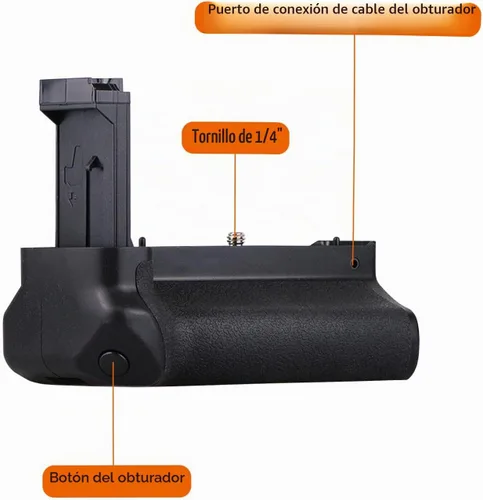 Vista 3 de QUMOX Empuñadura de batería vertical para cámara réflex digital Canon EOS RP EOS-RP EOS R8, soporte de batería para batería 2X LP-E17