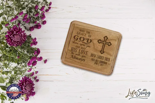 Vista 8 de LifeSong Milestones Caja de recuerdo personalizada de la 1ª Comunión May the grace of God shine on you Sacramentos personalizados regalos