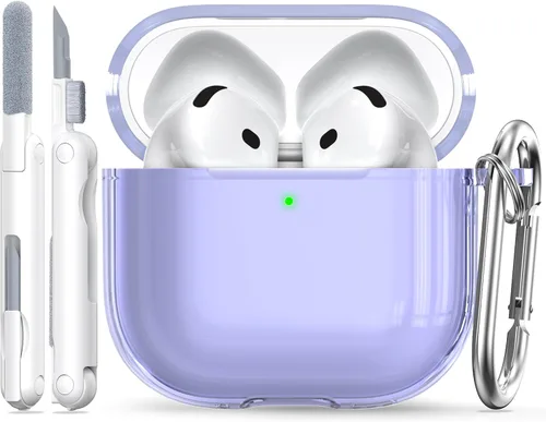 Vista 47 de RFUNGUANGO AirPods Pro Funda Transparente TPU Suave Transparente Blanco Pro 2‑A‑TP‑Blanco