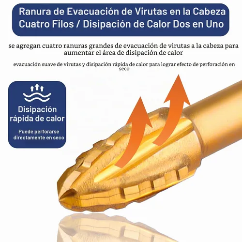 Vista 2 de HPHOPE - Brocas de carburo para mampostería de 1/4 a 1/2 pulgadas, paquete de 10 brocas para azulejos y hormigón de cuatro bordes con vástago