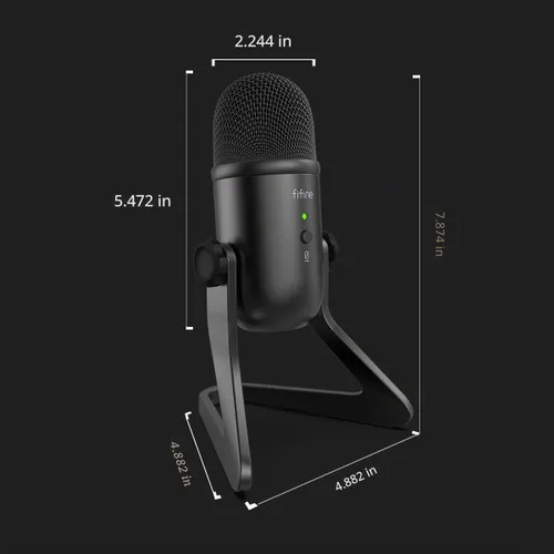 Vista 9 de FIFINE Micrófono de podcast USB K678 para grabación en streaming