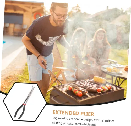 Vista 9 de Housoutil Alicates extendidos de 11 pulgadas que reparan curvas dentadas cónicas para áreas de difícil acceso