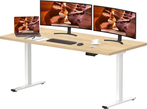 Vista 29 de Escritorio de pie grande ajustable con motor dual de 79 x 31 Blanco
