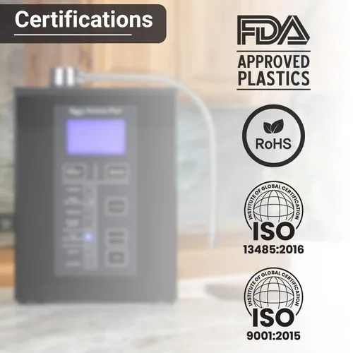 Vista 2 de Aqua Ionizer Deluxe 9.5 Ionizador de agua antioxidante Produce un sistema de filtración de agua alcalina pH 3.0-11.5 hasta -880mV ORP 4000
