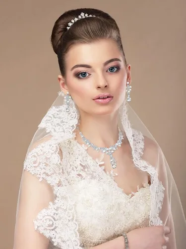 Vista 3 de Long tiantian Juego de joyas nupciales para boda, baile de graduación, collar de estrangulador de cristal brillante para novia, dama de honor, juego