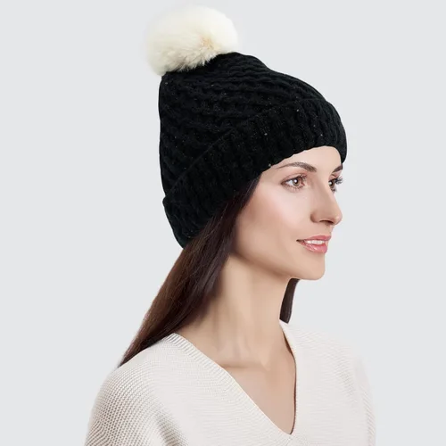 Vista 4 de zowya Gorro de punto suave cálido para mujeres y hombres, sombrero de invierno de doble cara