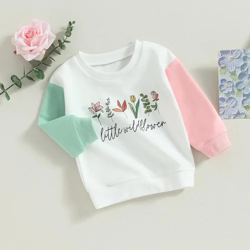 Vista 6 de Muasaaluxi Sudadera de manga larga con cuello redondo para bebé niña, suéter de gran tamaño, ropa de otoño 6M-4T