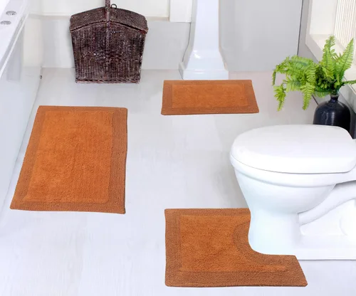 Vista 78 de Home Weavers Luxury Collection 100% Cotton Reversible Bathroom Rugs Set, Washable Rug, Soft Cotton Extra Soft and Absorbent Bath Rug, Kitchen Mat, 2