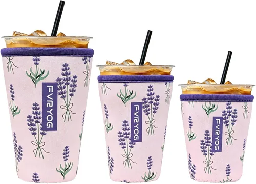Vista 31 de Reusable Insulated Neoprene Iced Coffee Sleeves for Iced Coffee Cups, Coffee Coolies sleeves for Iced & Hot Drinks