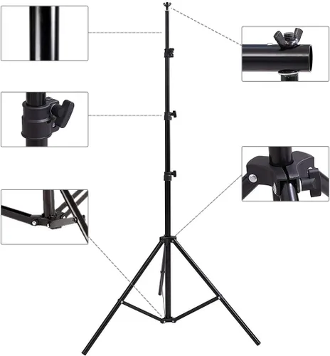 Vista 3 de HYJ-INC Sistema de soporte de fondo para fotos con kit de soporte de fondo de 8.5 x 10 pies, telón de fondo de muselina de algodón 100% blanco