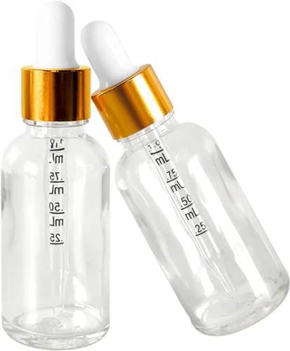 Vista 6 de Paquete de 12 botellas de vidrio con cuentagotas de 1 onza (1.0 fl oz) botellas de vidrio transparente con cuentagotas de vidrio, botellas