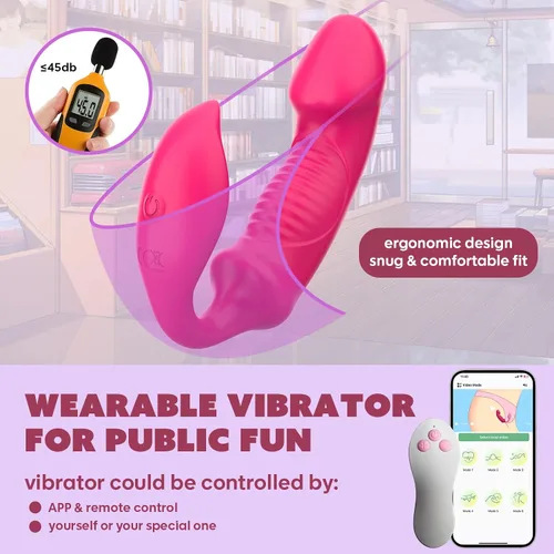 Vista 3 de Consolador de punto G portátil, juguetes sexuales para mujeres y parejas, aplicación Mtsige con control remoto, doble estimulación, estimulador