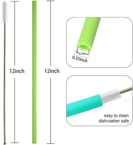 Vista 6 de YETI RTIC-Flexible - Pajitas de silicona reutilizables de medio galón de 12 pulgadas para vaso alto de 32 onzas, botella de agua de 64 onzas