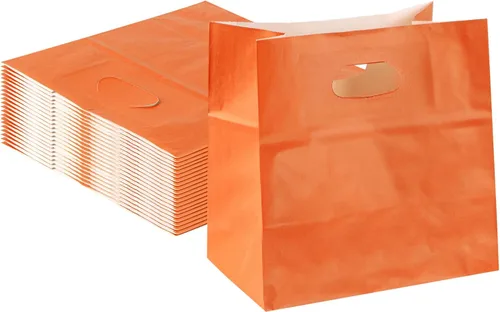 Vista 16 de Bag Tek Rectangle Paper Take Out Bag - with Handles - 11" x 7" x 11" - 100 count box