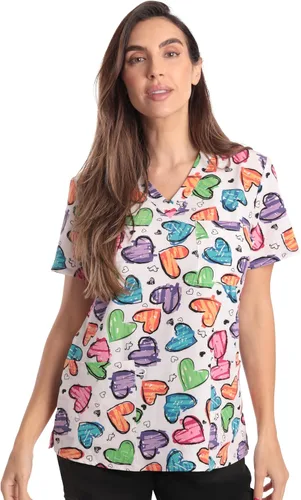 Vista 10 de Just Love - Tops de trabajo festivos para mujer Aqua - Luna y estrellas