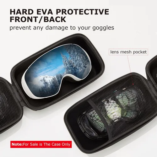 Vista 5 de XCMAN Funda rígida de EVA para gafas de esquí que se adapta a todas las formas y tamaños de gafas de esquí