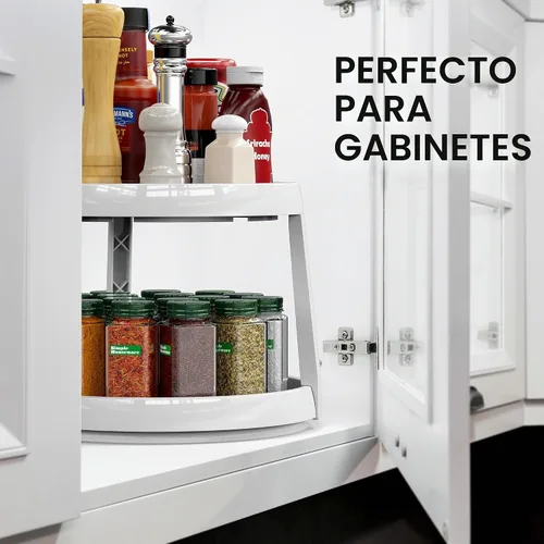 Vista 7 de Simple Houseware Organizador de especias Lazy Susan de 2 niveles, 10 pulgadas de diámetro, arce