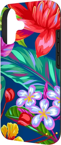Vista 2 de Hawaiian Tropical Phone Case Yellow Red Hibiscus Plumeria Case for iPhone 17