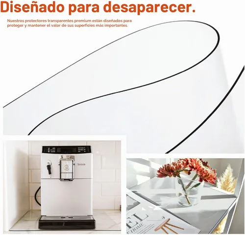Vista 5 de Protector de mesa transparente, fabricado en EE. UU., seguro, 12 x 16 pulgadas, vinilo ultra suave de 2 mm de grosor, protector de mesa transparente