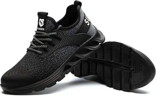 Vista 8 de SUADEX Steel Toe Shoes for Men,Work Safety Indestructible Shoe for Men Women Lightweight Breathable Composite Toe Sneakers with ASTM F2413-18