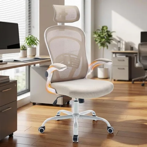 Vista 7 de Ergonomic Office Chair,Computer Desk Chair Comfy with Flip-Up Armrests,Comfortable Lumbar Support Gaming Chairs for Bedroom,Study,Student,Wide Black