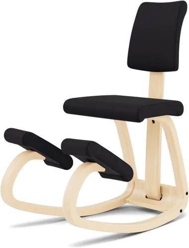 Vista 7 de Varier Variable Plus, silla de rodillas con respaldo, silla de oficina ergonómica, 10 años de garantía limitada, diseñada por Peter Opsvik