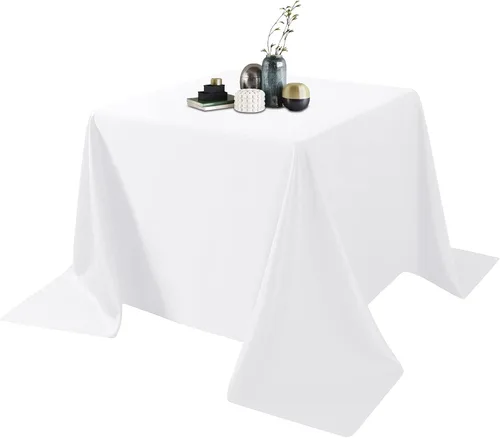 Vista 72 de Ascoza Paquete de 2 manteles cuadrados negros de tela de poliéster de 52 x 52 pulgadas para bodas, banquetes, restaurantes y fiestas