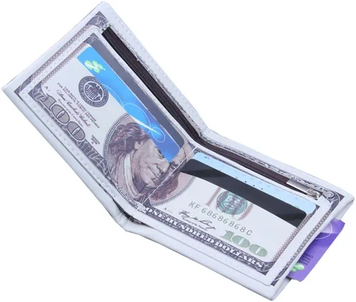 Vista 4 de Billetera de cuero de la PU de los hombres de los E.E.U.U. Billetera Billfold cuero tarjeta de crédito titular de la foto