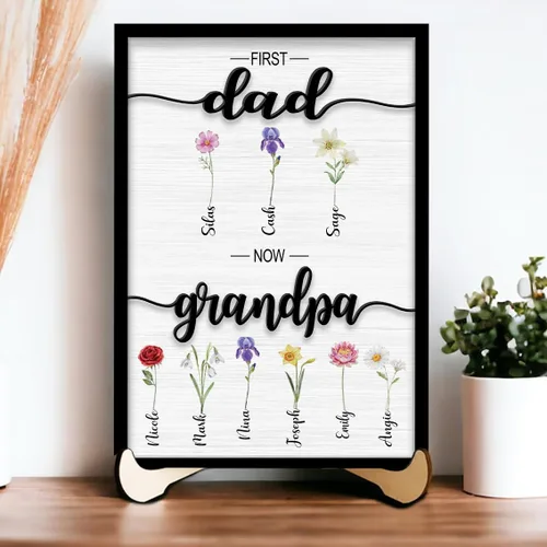 Vista 33 de Nazenti Letrero personalizado con marco de jardín de la abuela con nombres de nietos y flor de nacimiento para regalo del día de la madre, regalos