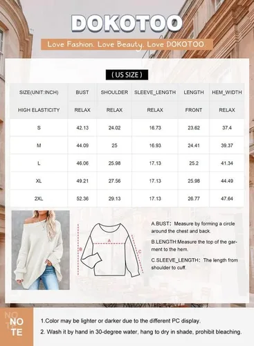 Vista 6 de Dokotoo Suéteres de punto de gran tamaño con cuello redondo para mujer, de manga larga