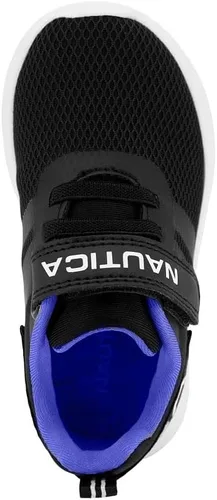 Vista 4 de Nautica - Tenis para niños con correa ajustable y cordones elásticos, zapatos informales cómodos para niños y niñas (bebéniño pequeño)