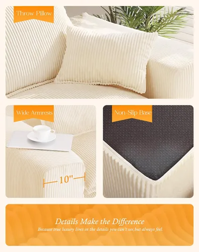 Vista 8 de Cómodo sofá Cloud de 107" con chaise en forma de L y asiento profundo, sofá seccional modular en una caja, sofás tapizados sin estructura para sala