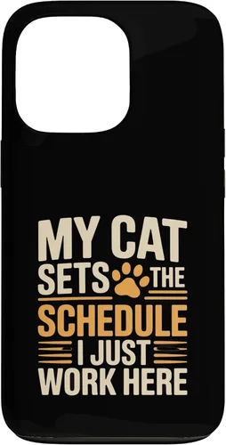 Vista 9 de My Cat Sets The Schedule Cat Humor Case for iPhone 17