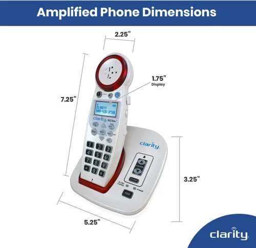 Vista 6 de Clarity XLC3.4+ - Teléfono fijo inalámbrico amplificado para personas mayores, ancianos, con problemas auditivos, con discapacidad auditiva