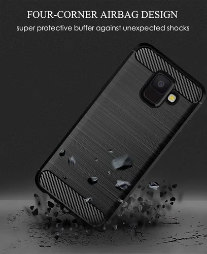 Vista 4 de Asuwish Funda de teléfono para Samsung Galaxy A6 con protector de pantalla de vidrio templado y accesorios de celda de silicona delgada y suave TPU