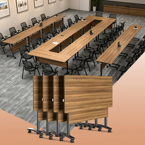 Vista 9 de 4 Pack Folding Conference Tables,47.2" Mobile Training Tables Morandi