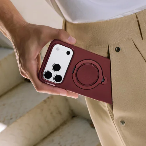 Vista 7 de PopSockets Funda para iPhone 17 Pro Max con MagSafe, color borgoña