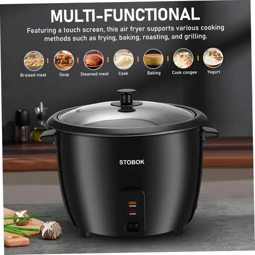 Vista 3 de Arrocera eléctrica multifuncional para guisos de papilla de arroz, electrodomésticos con enchufe de EE. UU. y función automática de mantener