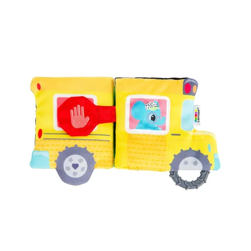Vista 2 de Lamaze Alfombra de juego para bebés de Accordeon Bus On-The-Go - Incluye imágenes, espejo de bebé, libros arrugados para bebés, juguetes sensoriales