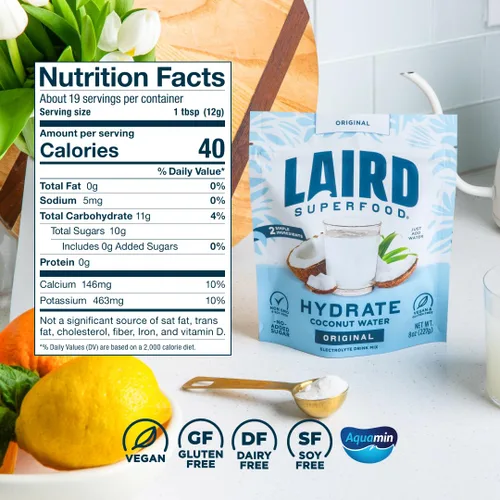 Vista 7 de Laird Superfood Hydrate - Agua de Coco Orgánica