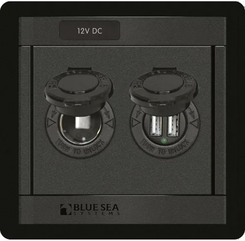 Vista 2 de Blue Sea Systems 1478 Panel 360 12V SCKT/Dual USB CHRG