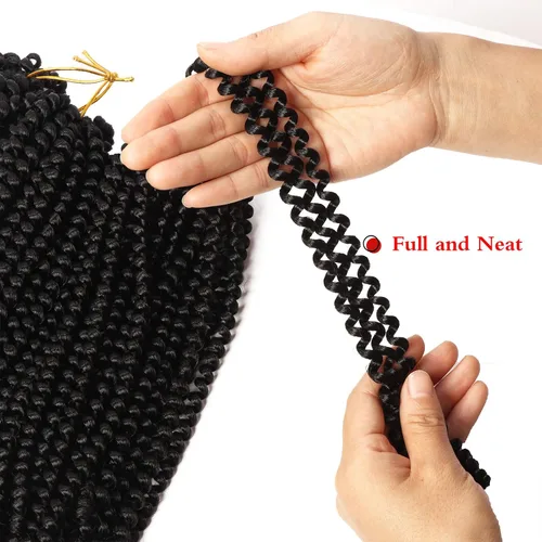 Vista 6 de Extensiones de cabello sintético rizado en espiral con volumen para trenza de croché