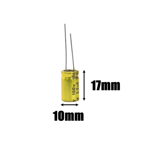 Vista 2 de 10 unids 2.2uF 100V condensador electrolítico no polarizado 10x17mm (0.39x0.67in) NP para audio tweeter condensador divisor de frecuencia