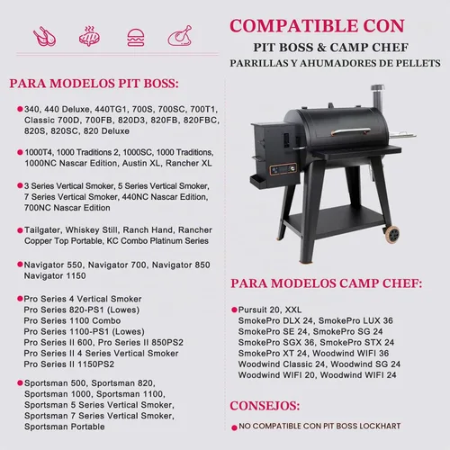 Vista 2 de Paquete de 2 encendedores de barra caliente compatibles con parrilla de pellets de madera Pit Boss y Camp Chef, el kit de elementos calefactores
