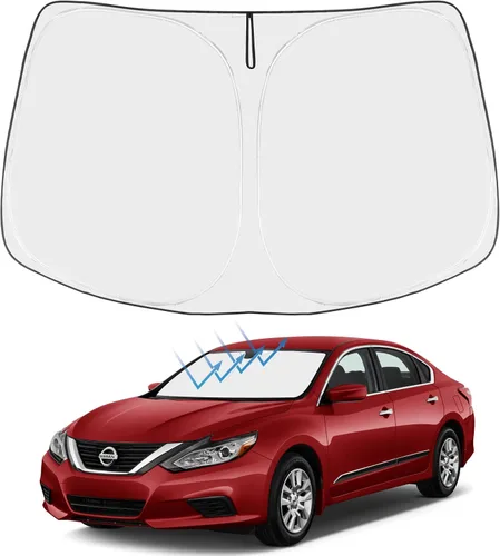 Vista 112 de Proadsy Parasol para parabrisas Rivian R1S 2022-2025 2026 de 4 capas plegable, protector de parasol frontal que bloquea los rayos UV, mantiene