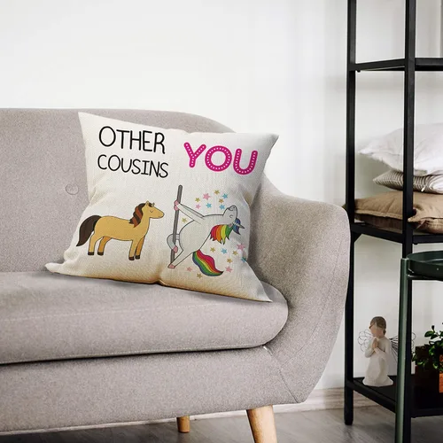 Vista 2 de Mancheng-zi Regalos para primas: fundas de almohada divertidas para primas (18 x 18) para primas mujeres